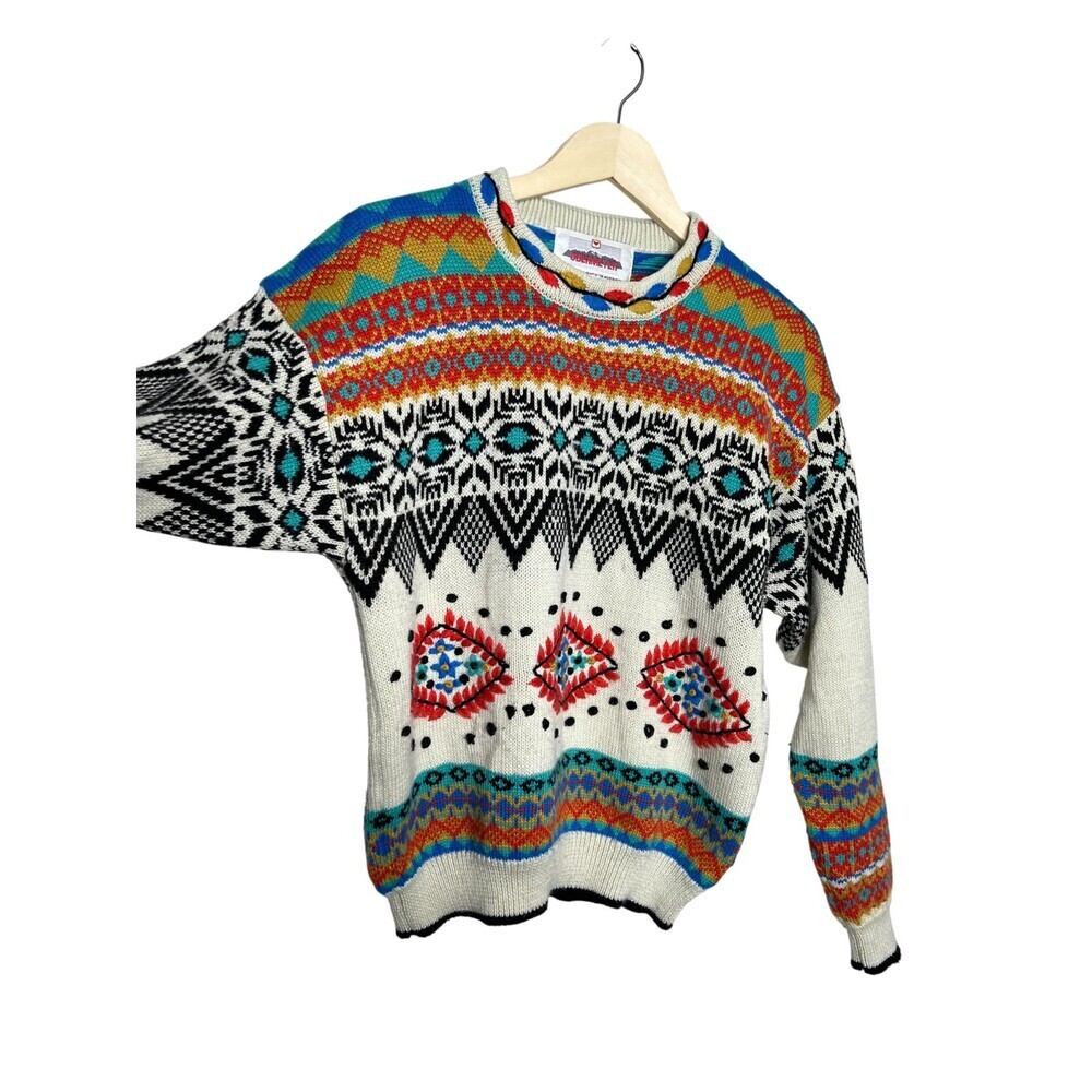 Obermeyer Women Sweater Multi Color Size Medium Wool Acrylic Vintage - Picture 3 of 7